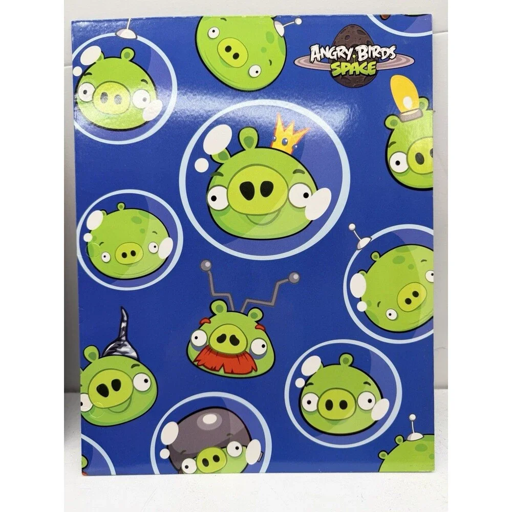 Lot Of 3 Mead Angry Birds Space 3 Ring Pocket Folders 12”x 9 3/8